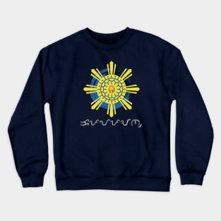 Philippine Sun with Ling-ling-O Amulet / Baybayin word Kapayapaan (Peace) Crewneck Sweatshirt